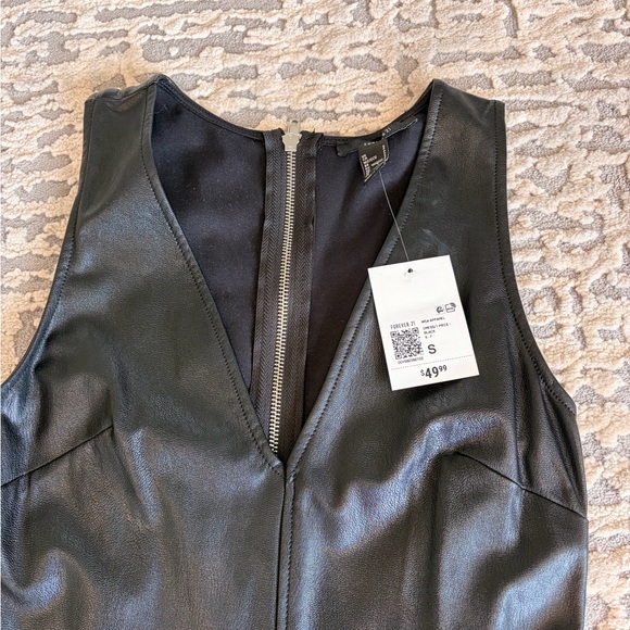 Forever 21 black faux leather Sleeveless Jumpsuit - Picture 4 of 4